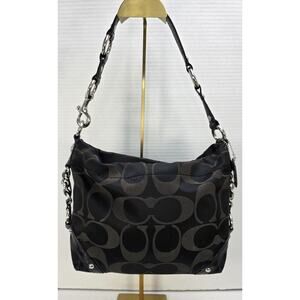 Coach Carly Medium Black Canvas And Leather Y2K shoulder Bag F15250